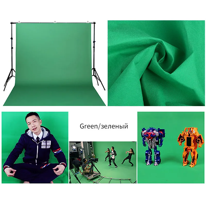 SH Photography Studio 1.6Mx2M/3M/4M  Non-woven Backdrop Background Solid Color Green White Black Screen Chromakey Cloth