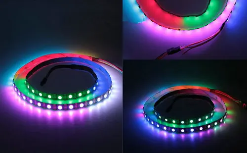 16.4ft 5M 5V 300Pixel WS2813 Upgrade WS2812B Individual Addressable LED strip light RGB 5050SMD 60Led/M PCB Black Non-waterproof