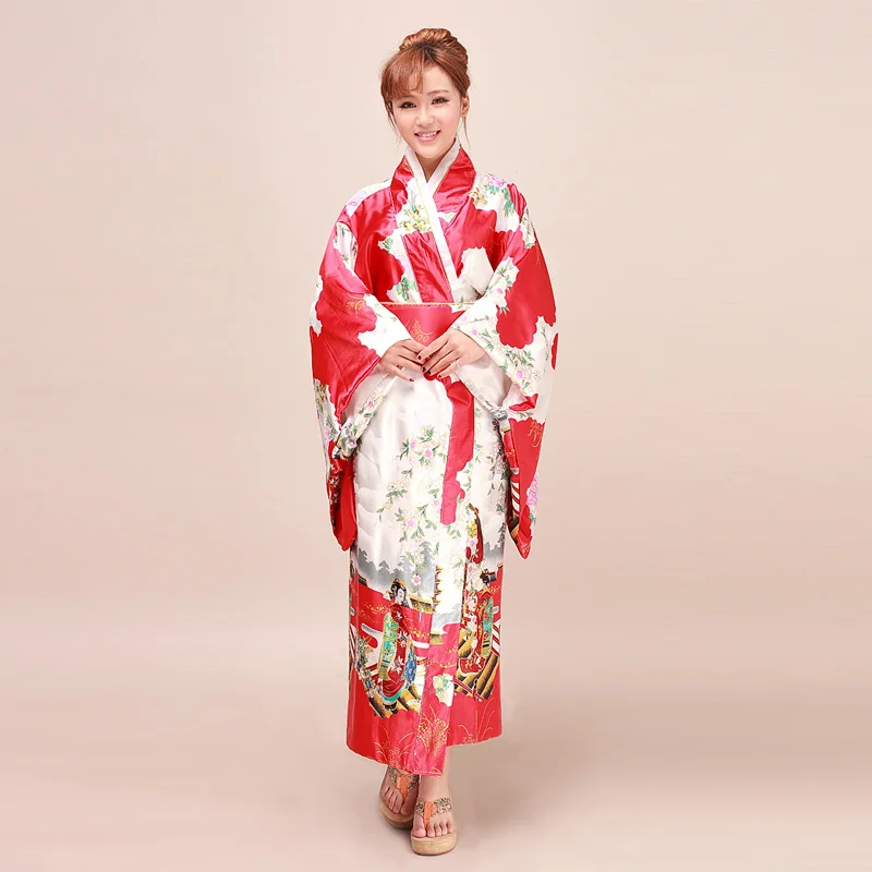 

The improvement of traditional Japanese kimono bathrobes women's dress long animation studio portrait.