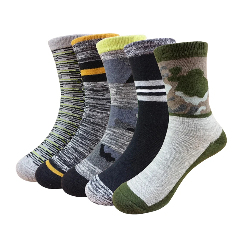 Children Wit Winter New Children Socks Cotton Camouflage Boys Girls Socks 1- 10 Year Kids Socks 5 Pairs / lot