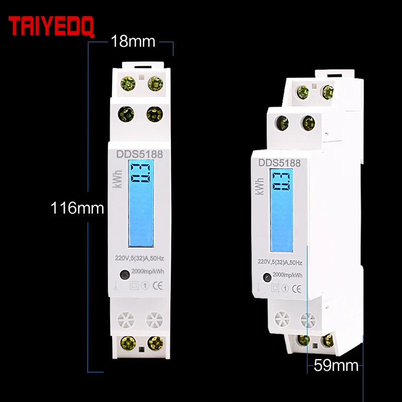 Home Single Phase KWH meter 5(32)A LCD Backlit Wattmeter Power Consumption Watt meters AC220V  Watt hour din rail energy meter