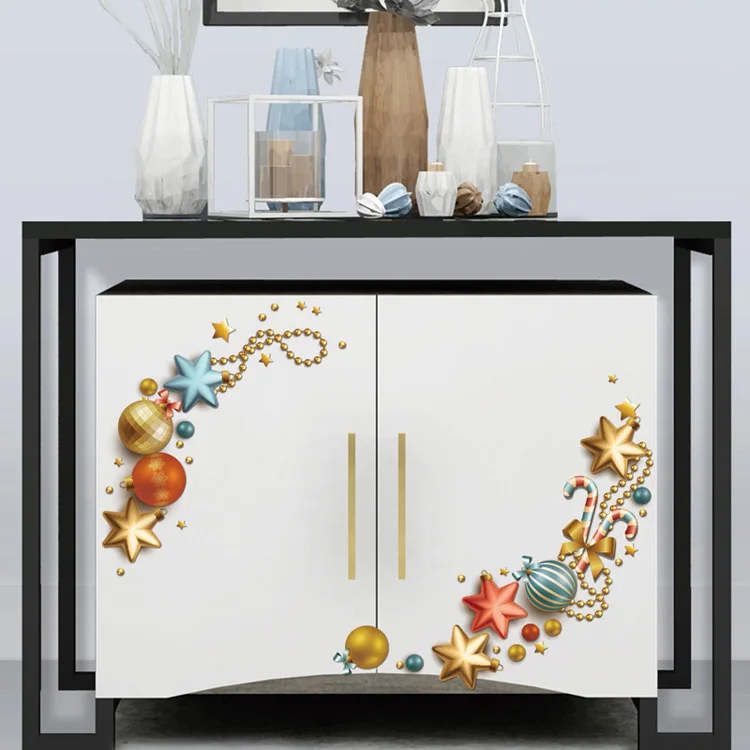 Weihnachtsdekoration, Wandaufkleber für Toilette, Kühlschrank, Schrank, Glas, Fenster, Heimdekoration, Kunst-Aufkleber, Tapeten-Wandbild-Aufkleber – Detail 2