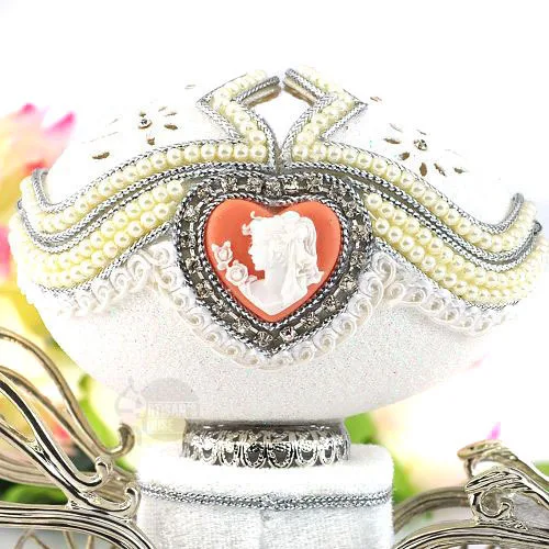 The European royal egg silver carriage Musical Jewelry Box / wedding gifts crafts noble and fresh