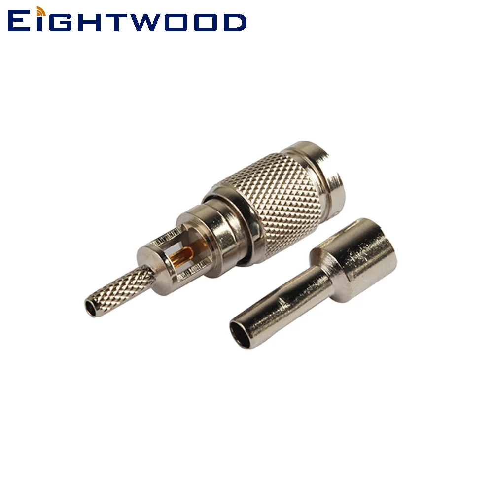 Eightwood 1.0/2.3 Plug Male RF Coaxial Connector Adapter Straight Crimp Attachment for RG178 Cable