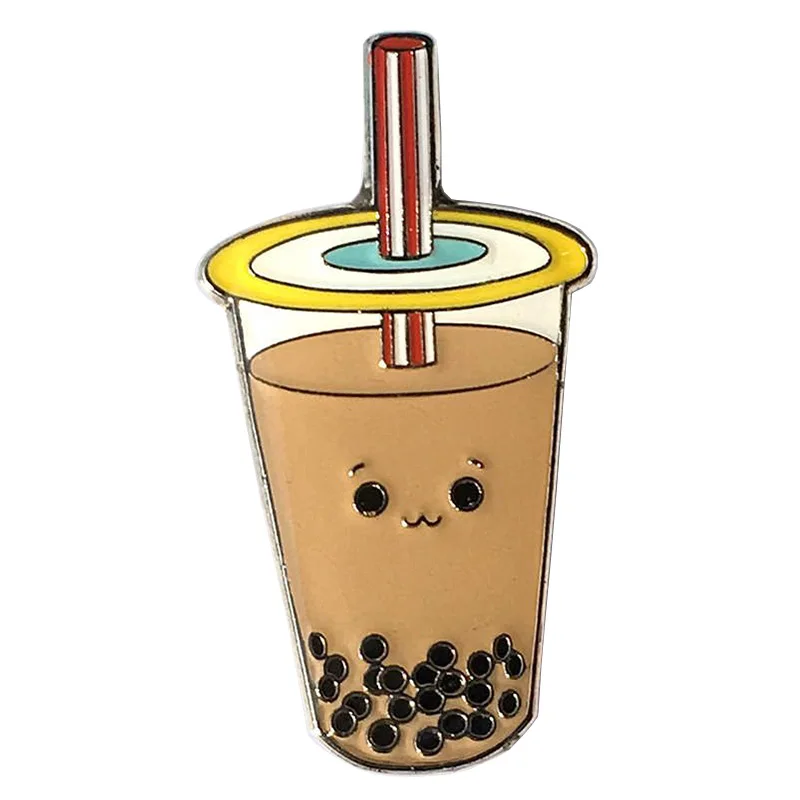Boba burbuja té leche té esmalte Pin