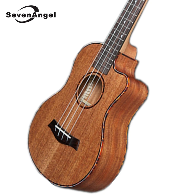 SevenAngel 26 inch Tenor Mahogany Ukulele Missing Angle Ukelele Mini Hawaiian Guitar Electric Ukulele  with Pickup EQ