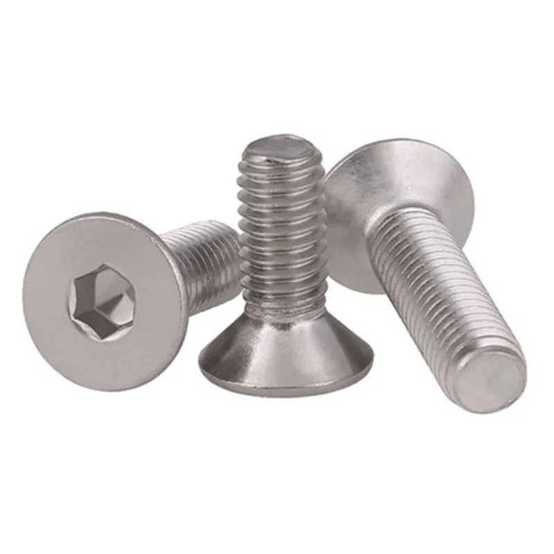 10pcs M6 flat head screw countersunk heads Hexagon bolt 304 stainless steel flats cup screws 8mm-35mm Length