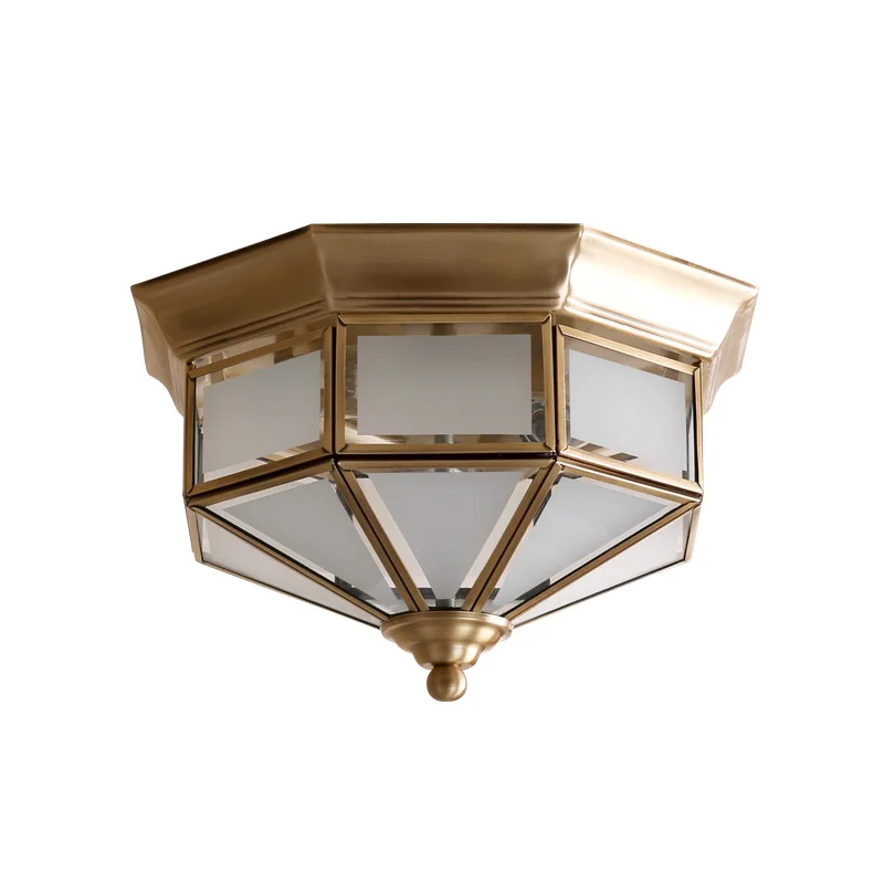 Retro Ceiling Lamps Living Room lights American Retro Bedroom Lamps European Copper Ceiling lights