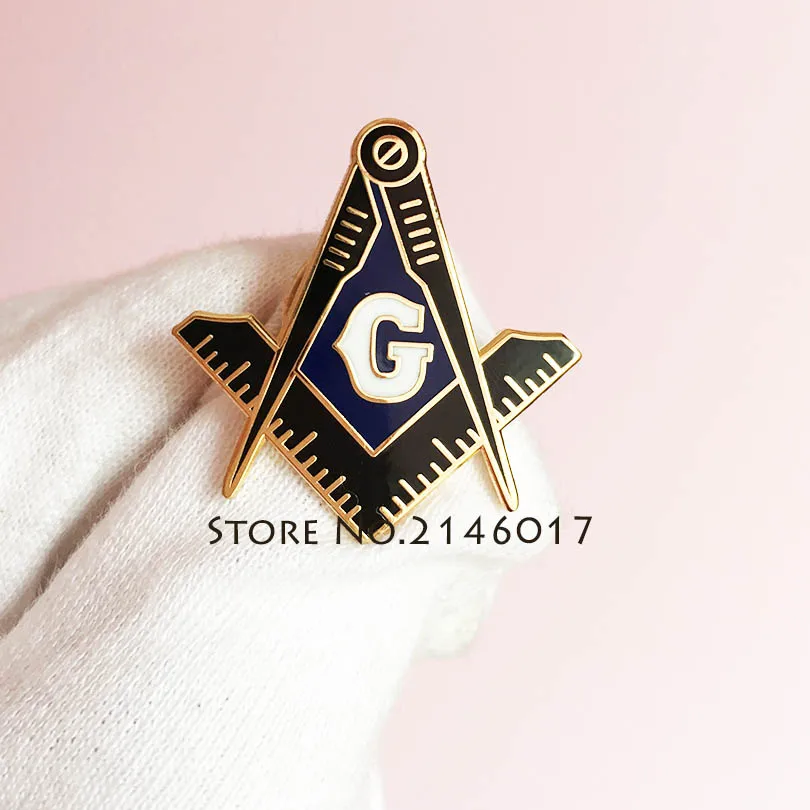 50pcs Freemason Logo G Pins Brooch Metal Badge Gifts Masonic Hard Enamel Lapel Pin Free Masons Square and Compass