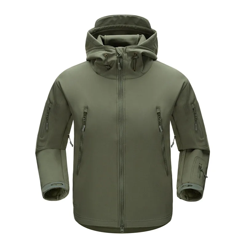 Waterproof Shark Skin Jacket Men Camouflage Jacket Softshell Windbreaker Winter Hooded Hunt Outwear Coat 4XL 5XL