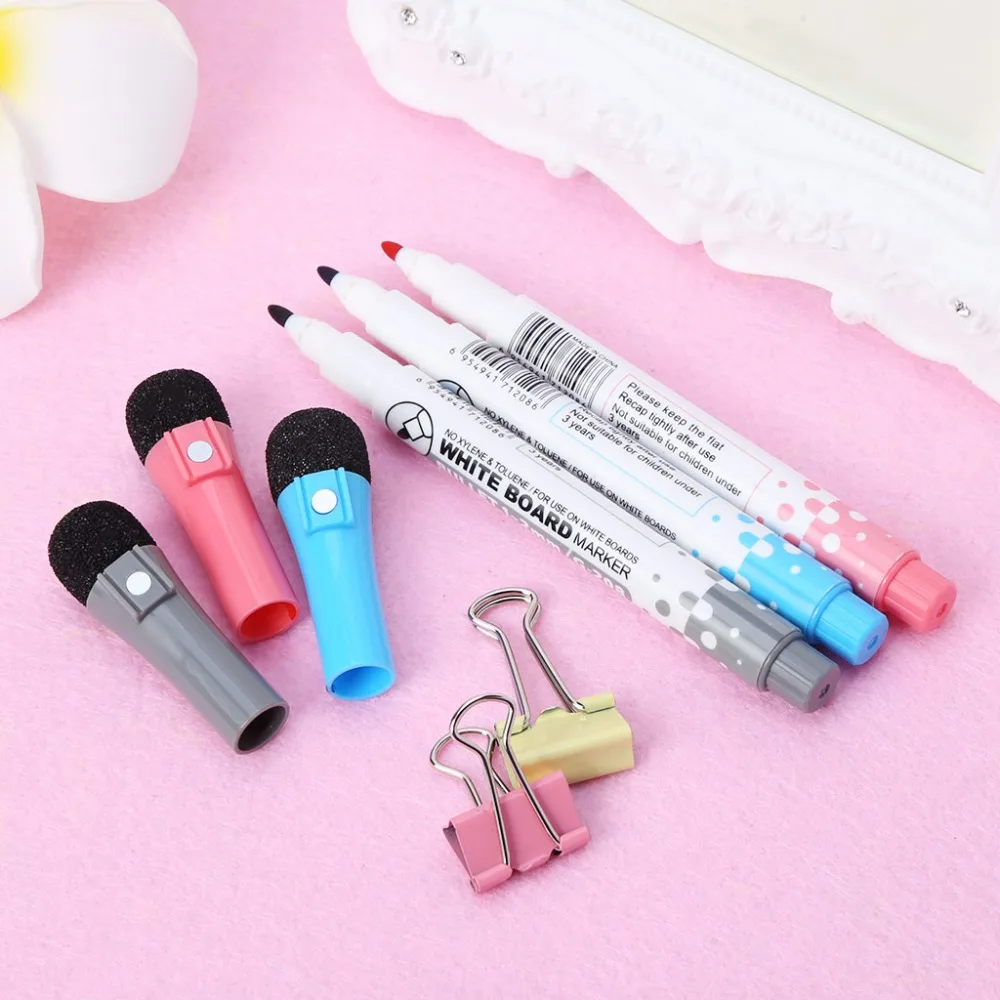 1Pc Magnetic Whiteboard Marker Pen Erasable Ink Mark Sign With Eraser White board Pen School Office Supplies