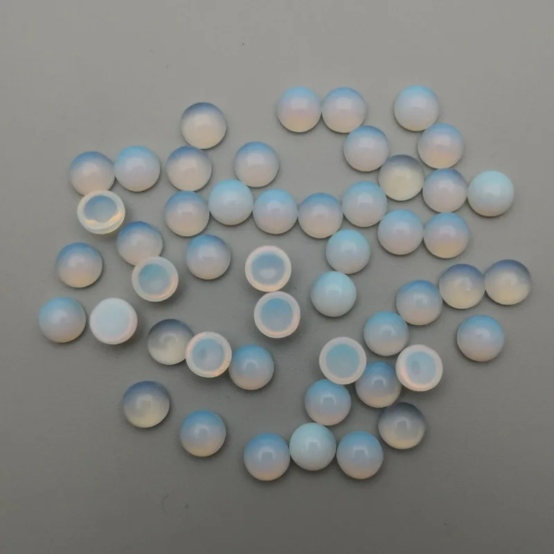 opal natural stone beads round cabochon for Jewelry making 6 8 10 12mm 50pcs/lot High-quality Necklace Ring Earrings Accessories