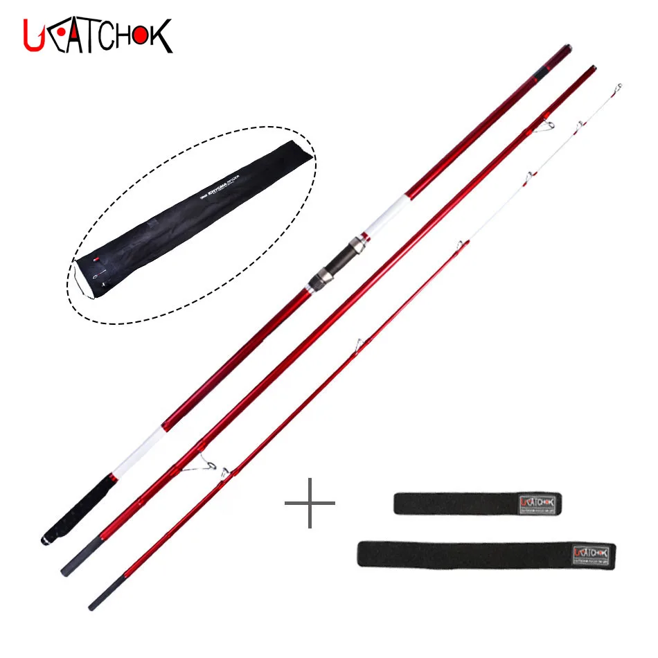 

wholesale 2pcs/pack 4.20M high carbon fiber 3 Sections 490g Surf casting rods SIC guide Webo DPS Telescopic Surf rod