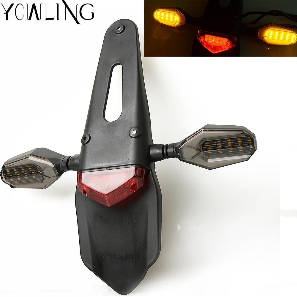 2018 New arrive Universal Motorcycle Enduro Trial Bike 12 LED Brake Stop Rear Tail Light Accessories With Turn Signals Lamp