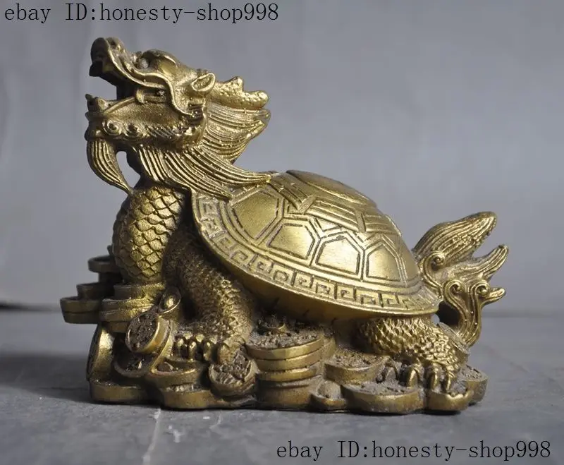 China fengshui brass Wealth dargon turtle tortoise lucky statue