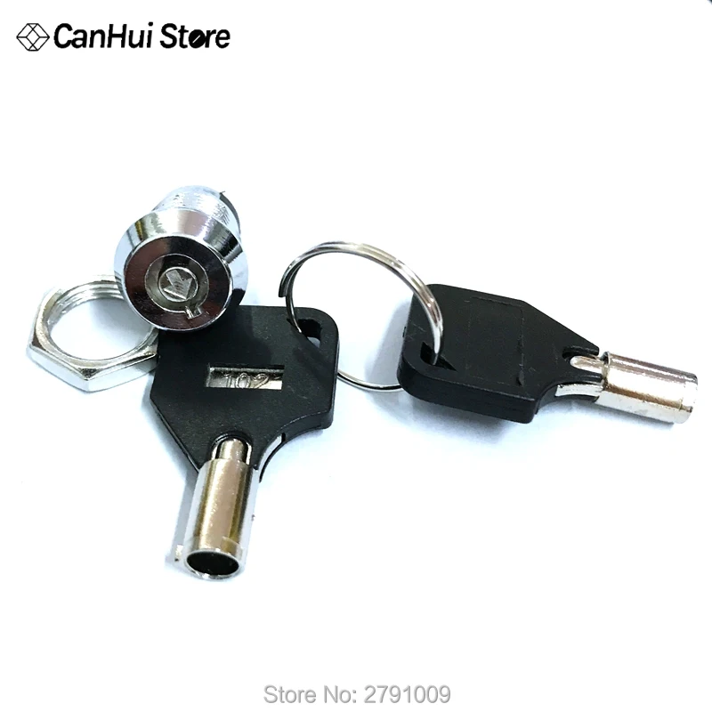 12mm Metal Key Switch 250V ON/OFF Lock Switch KS Electrical Key Rotary Switch with Keys Unilateral Pull Out Single Side Key hole