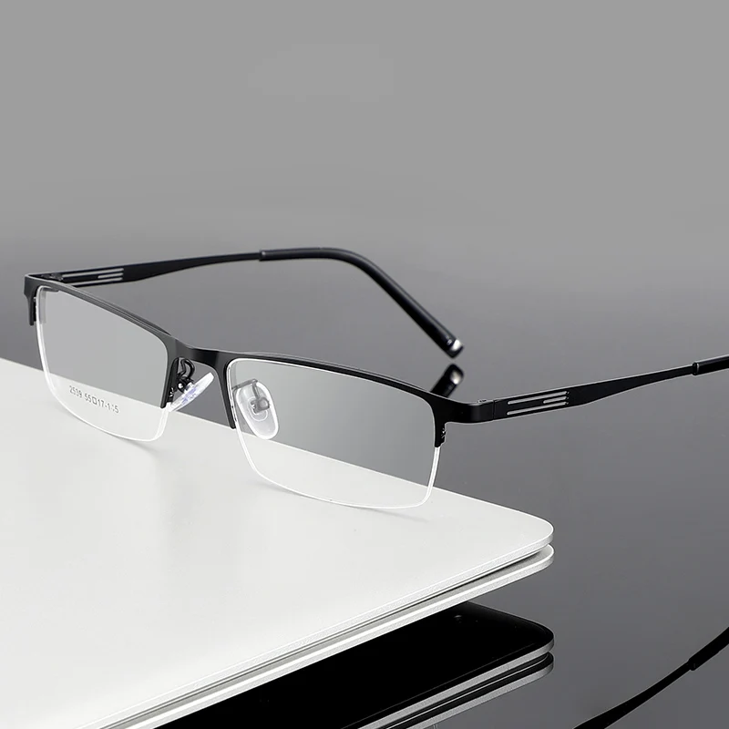 BCLEAR Titanium Alloy Glasses Frame Men Ultralight Square Myopia Prescription Eyeglasses Metal Half Rim Optical Frame Eyewear