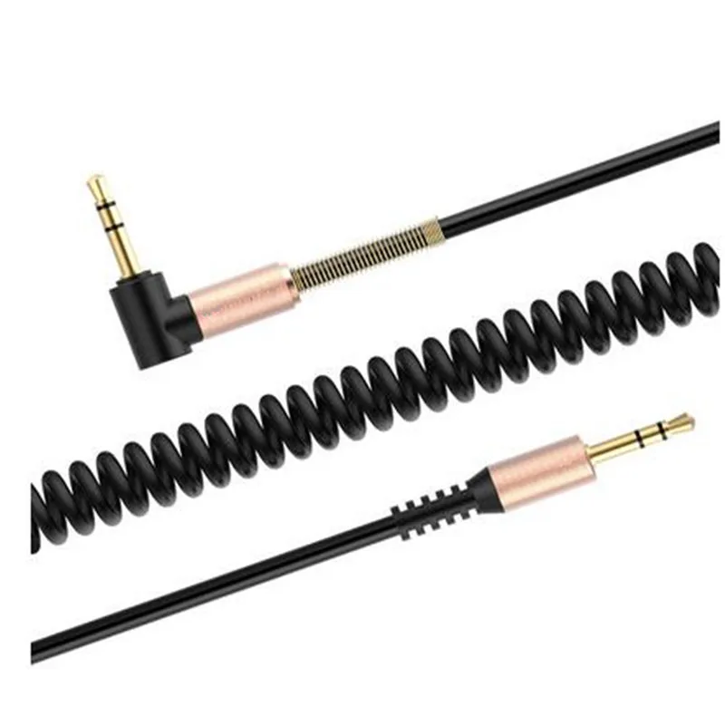 3.5mm Audio Cable, Flat 90 Degree Right Angle AUX Cable with Steel Spring Release