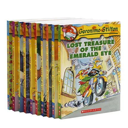 10 Books Geronimo Stilton 1-10 English Kids Child USA Original Color Picture Adventure Novel Manga Comic Story Book Age 5 and up