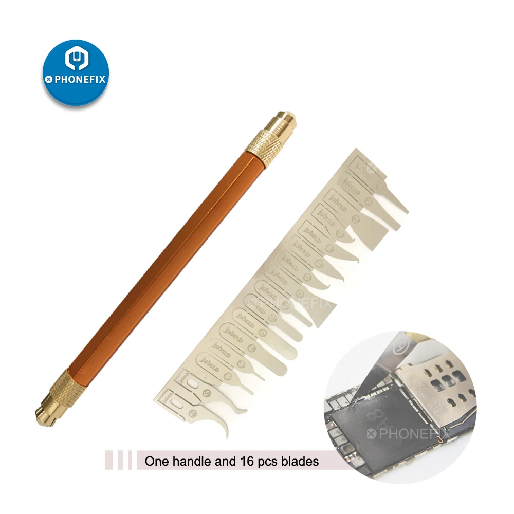 Phonefix a8 a9 a10 a11 cpu nand ic chips remover graver lâmina cola limpeza pry faca para o reparo do telefone móvel ferramentas de lâmina fina
