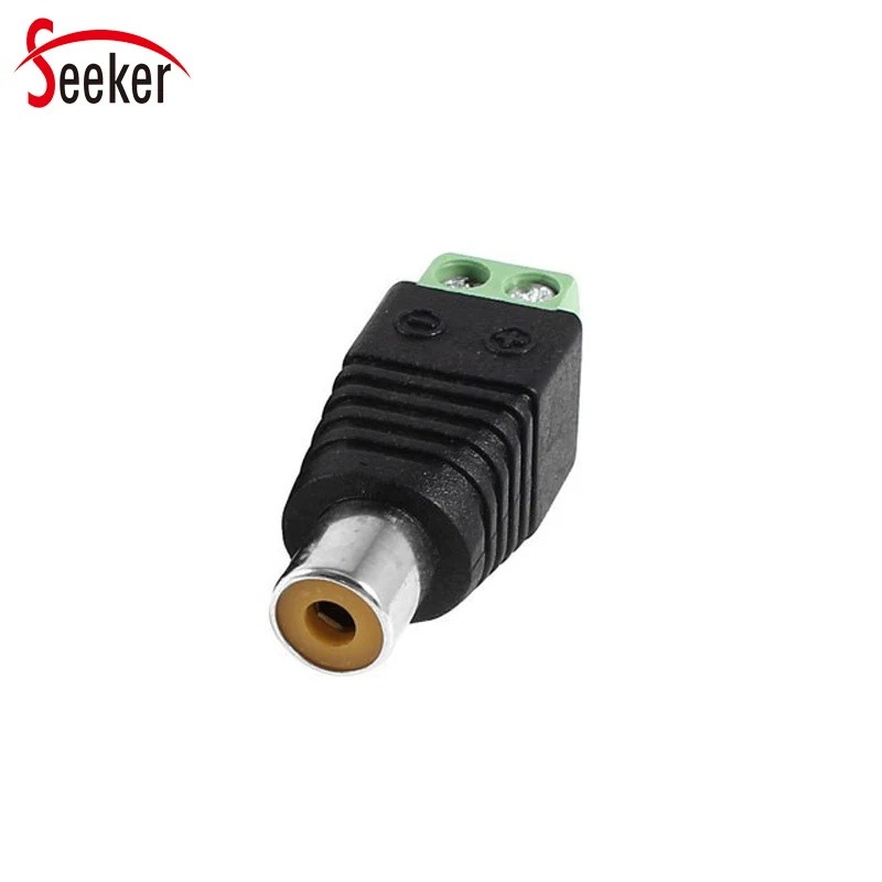 100pcs /lot Seeker CCTV Security Parts Audio Video Terminals Cat5 Female RCA Connectors Video Balun RCA Plug Adapter Female CCTV