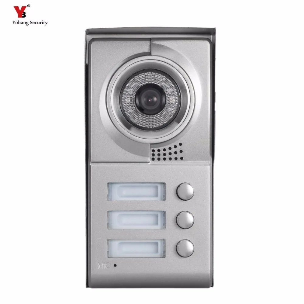 

Yobang Security 3 buttons Door Camera For 3 Units Apartment Video Intercom Doorbell Door Phone System