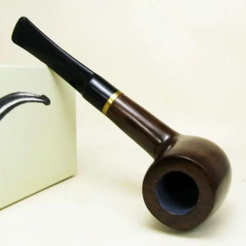 Handmade Wood Pipe Smoking Accessories Handmade Ebony Filter Pipe Tobacco Smoking Accessories 9mm Filter Straight Wooden Smoke