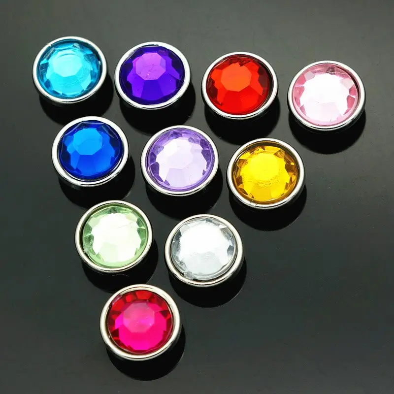 

Hot sale 10pcs mixed beauty Round Resin Multi-faceted Surface 12MM snap buttons fit DIY 12mm snap jewelry NS5009