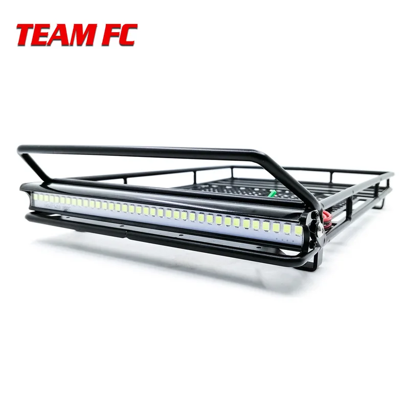 Metal Roof Rack Luggage Carrier with 36 LED Spotlight bar For 1/10 RC Car Trx4 RC4WD Cherokee Wrangler Axial Scx10 S38