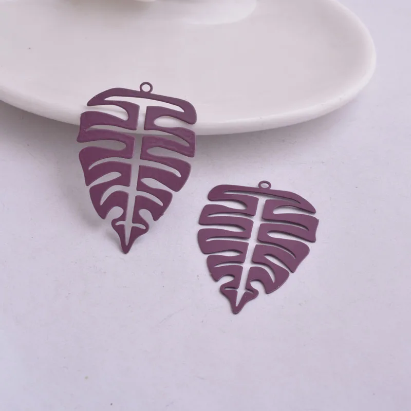 30pcs AB4965 28*43mm  Big Bones Shape Charms Articles Green Purple Silver Color Pendant Painted Earring Findings