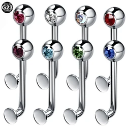 1PC G23 Titanium Christina Vertical Hood Piercings Crystal Gem Lip Rings Sexy Piercings VCH Body Fashion Jewelry
