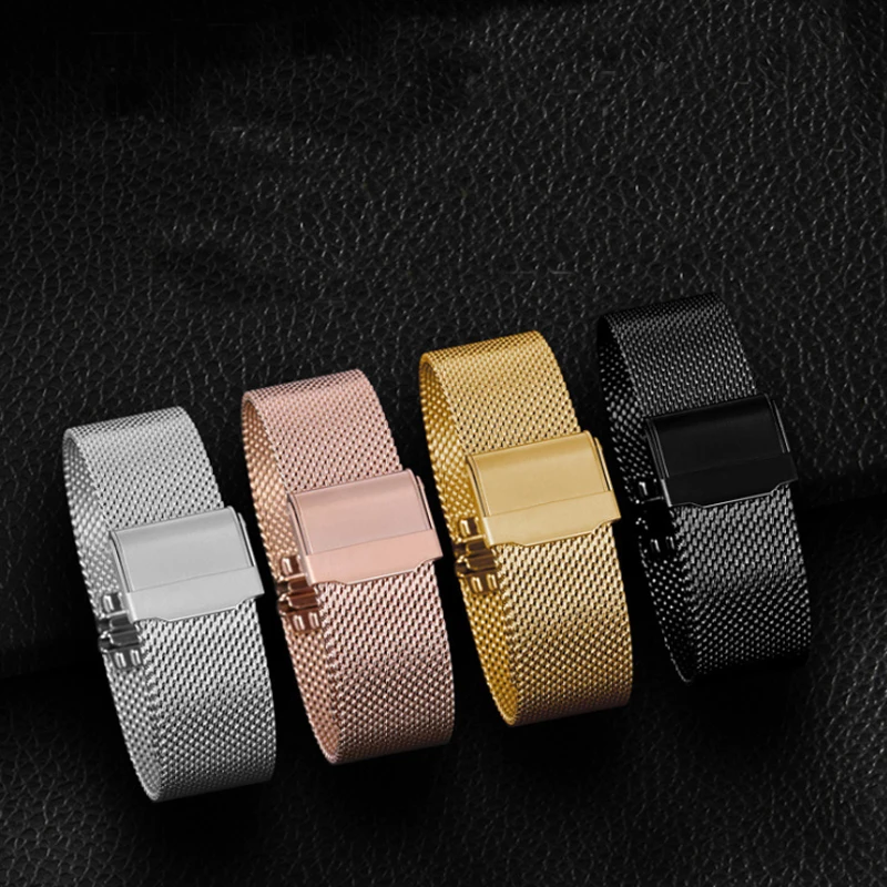 Original Daniel Wellington Strap bracelet Gold Mesh Belt Steel Belt 06 line 12-20mm Stainless Steel Woven Milan Watch Strap