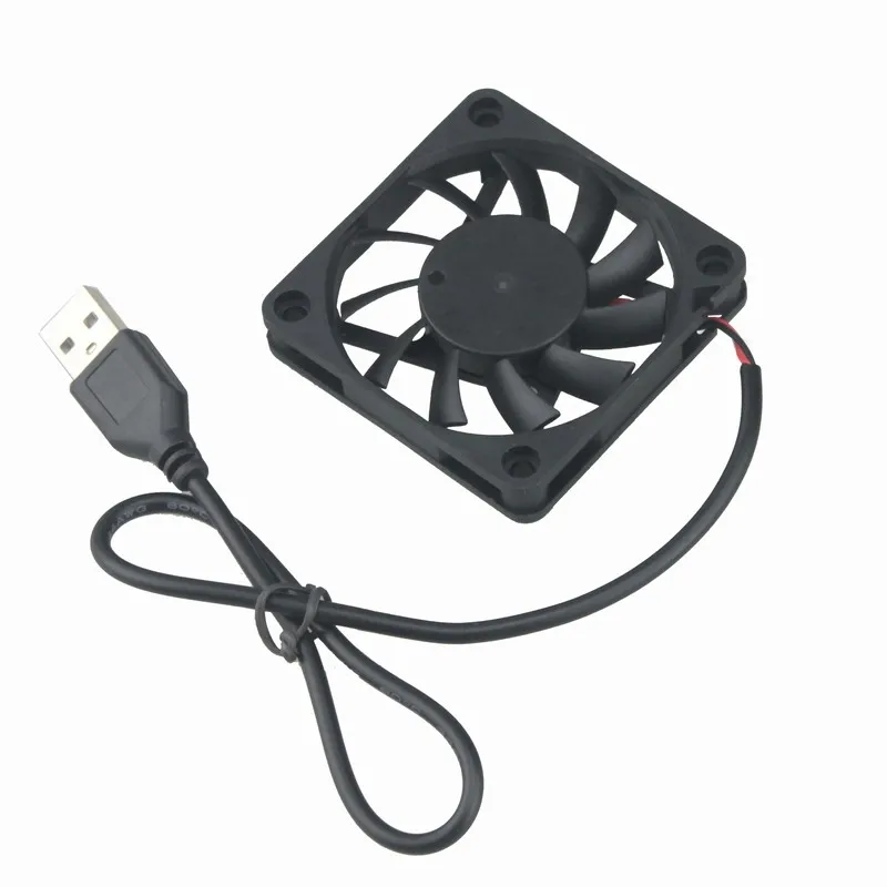 Gdstime 2 Pcs DC 5V USB 60x60x10mm  Brushless Cooling Fan 60mm x 10mm Computer Case PC CPU VGA Heatsink Cooler 6cm 6010