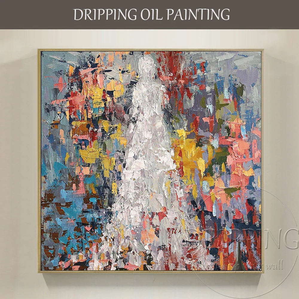 

Excellent Artist Hand-painted High Quality Thick Paints Abstract Portrait Oil Painting on Canvas Rich Colors Abstract Painting