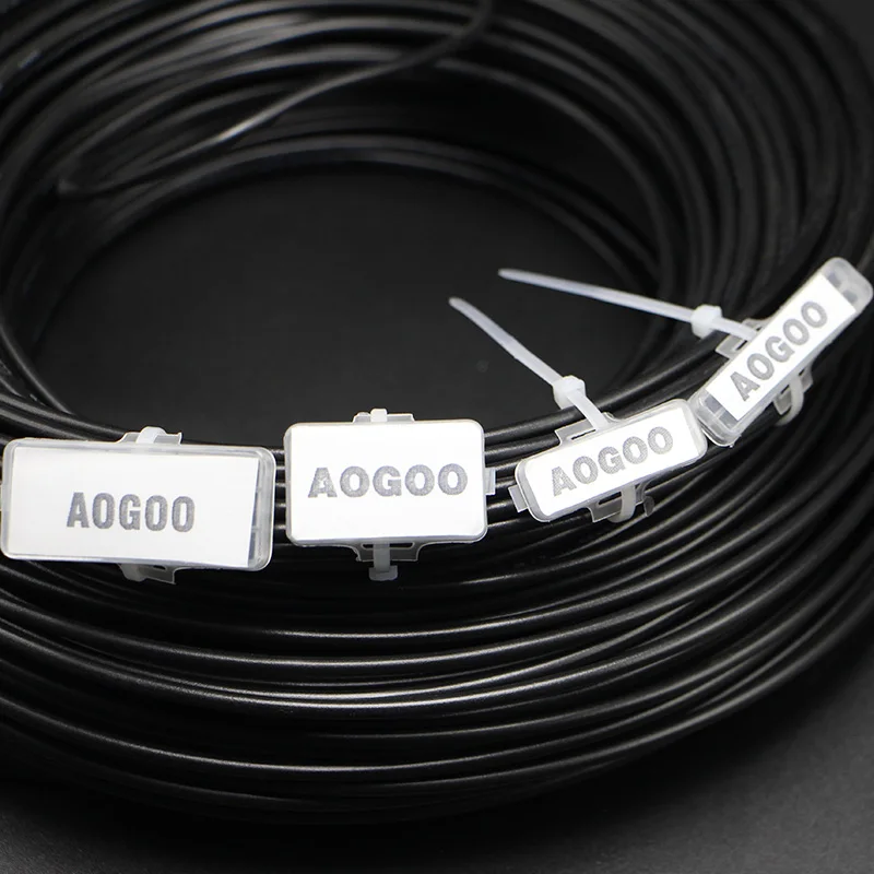 100pcs/lot AOGOO4010 Environmental Flame Retardant Plastic Waterproof Transparent Cable Marker