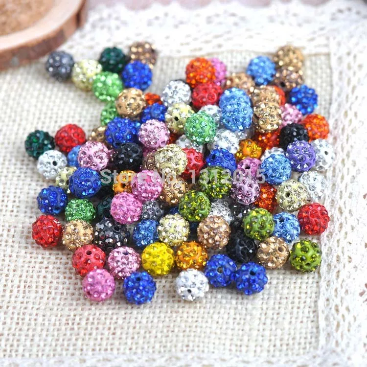 6mm 33 Colors DIY Clay Paved Crystal Disco Rhinestone Ball Shape Beads for Diy Bracelet Jewelry Making 100pcs/lot S0006