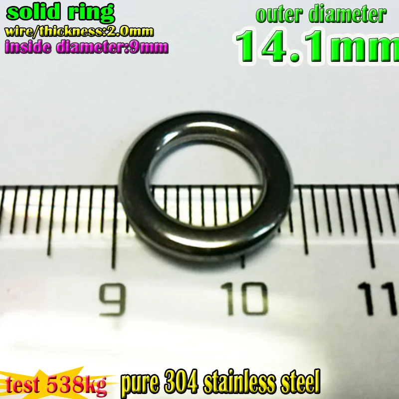 2019fishing solid rings big size wire2.0*9mm*14mm Quantity 10pcs/lot 304Stainless steel  Factory direct production