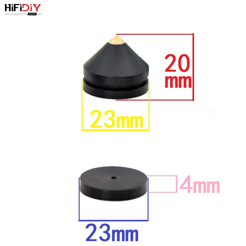 Hifidiy Sống 4 Bộ 4 Loa Chân Đệm Chân Hợp Kim Nhôm Kim Loại (Không Phải Gỗ Tự Nhiên) gai Nón Tầng Nail Chân M23 * 20