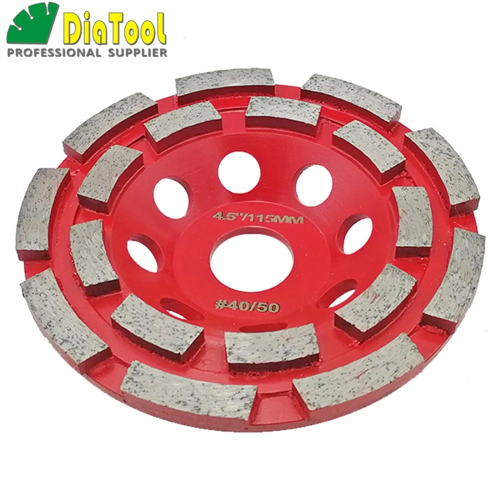 DIATOOL 2 pcs 4.5 "Diamante Doppia Ruota Tazza di Fila Per Calcestruzzo Materiale Abrasivo, 115 millimetri Mola, foro di 22.23 millimetri