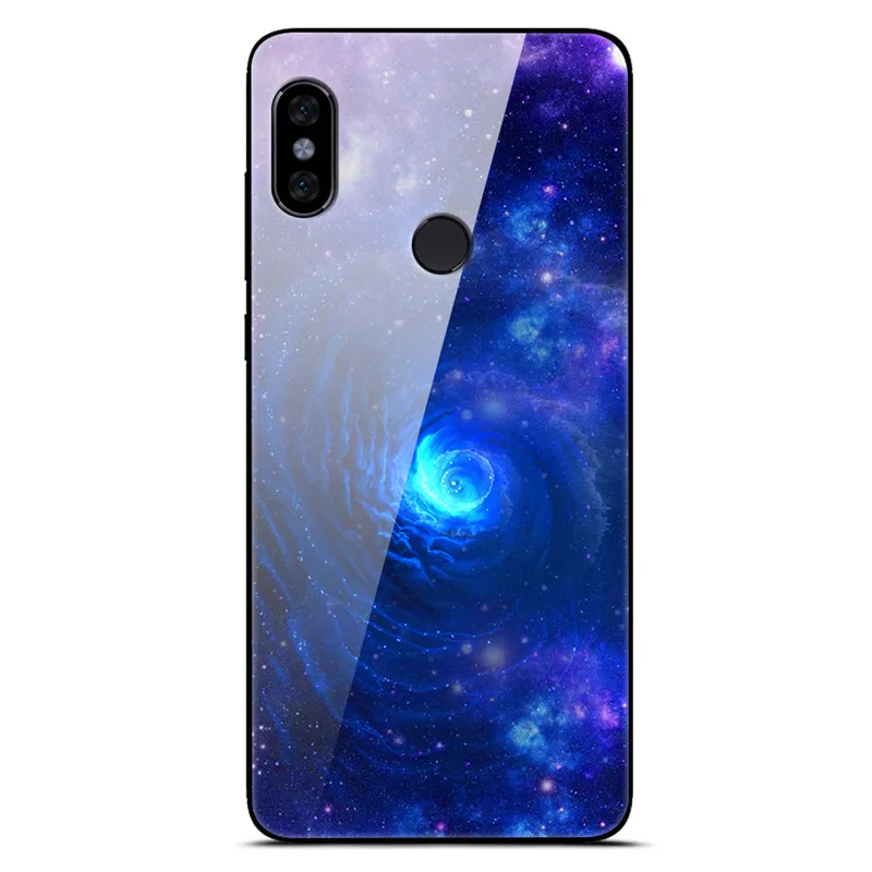 ل Xiaomi Redmi ملاحظة 5 حالة الزجاج المقسى كوكب الفضاء غطاء الزجاج الخلفي حالة ل Xiomi Redmi ملاحظة 5 برو Redmi note5 64GB 32GB