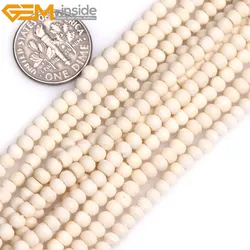 Big Hole Strand Rondelle Donuts Heishi Spacer Beads Tan Cream White Black Natural OX Bone Jewelry Making  Beads