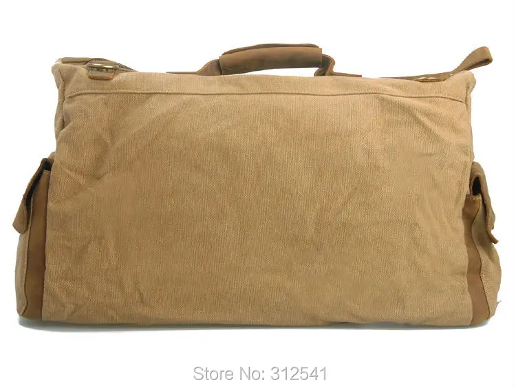 Vintage Retro military canvas leather men travel bags luggage bags Men Duffle Bags leather overnight Bag Tote carry on Luggage
