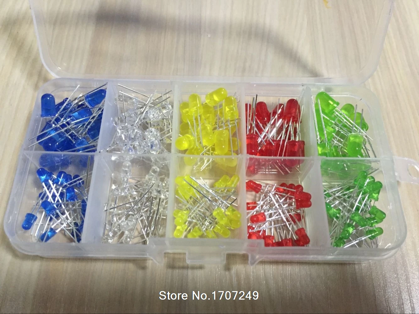 200pcs/lot 3MM 5MM Led Kit With Box Mixed Color Red Green Yellow Blue White Light Emitting Diode Assortment 20PCS Each New