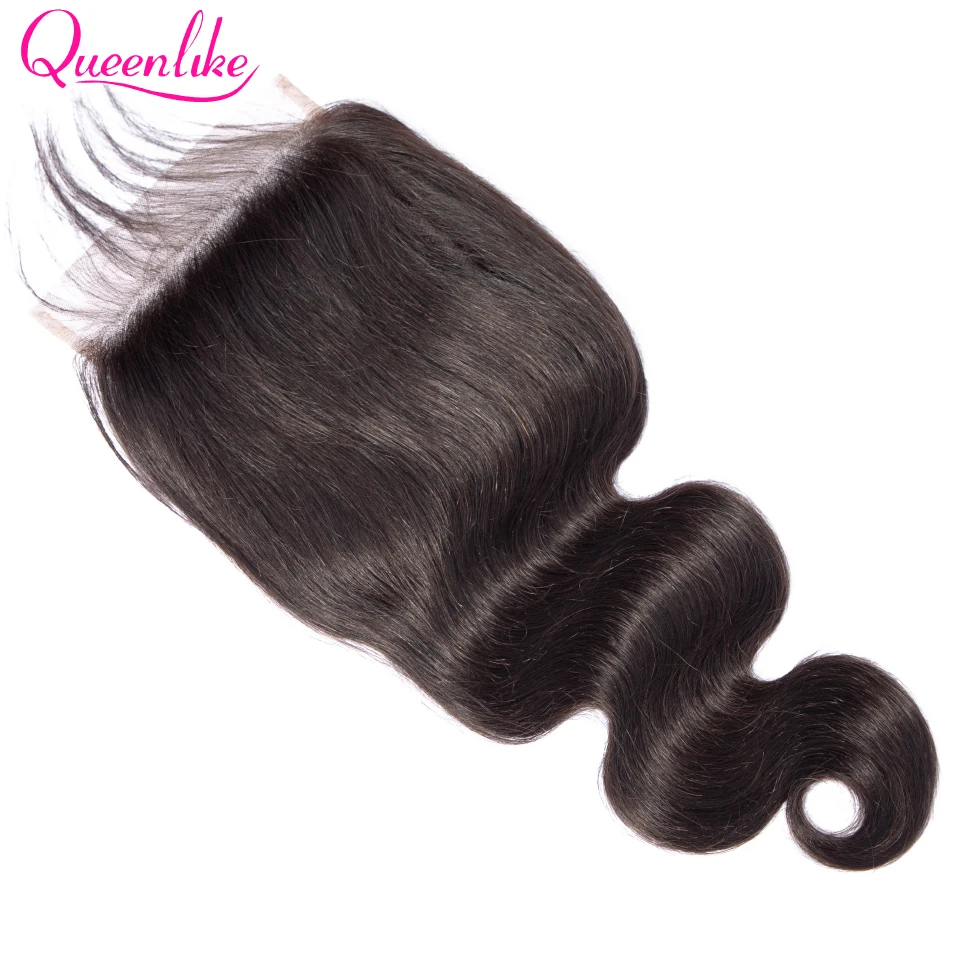 Queenlike Body Wave 6x6 Closure Pre Plucked With Baby Hair Natural Hairline Brazilian Remy Hair Big Lace Size Swiss Lace Closure