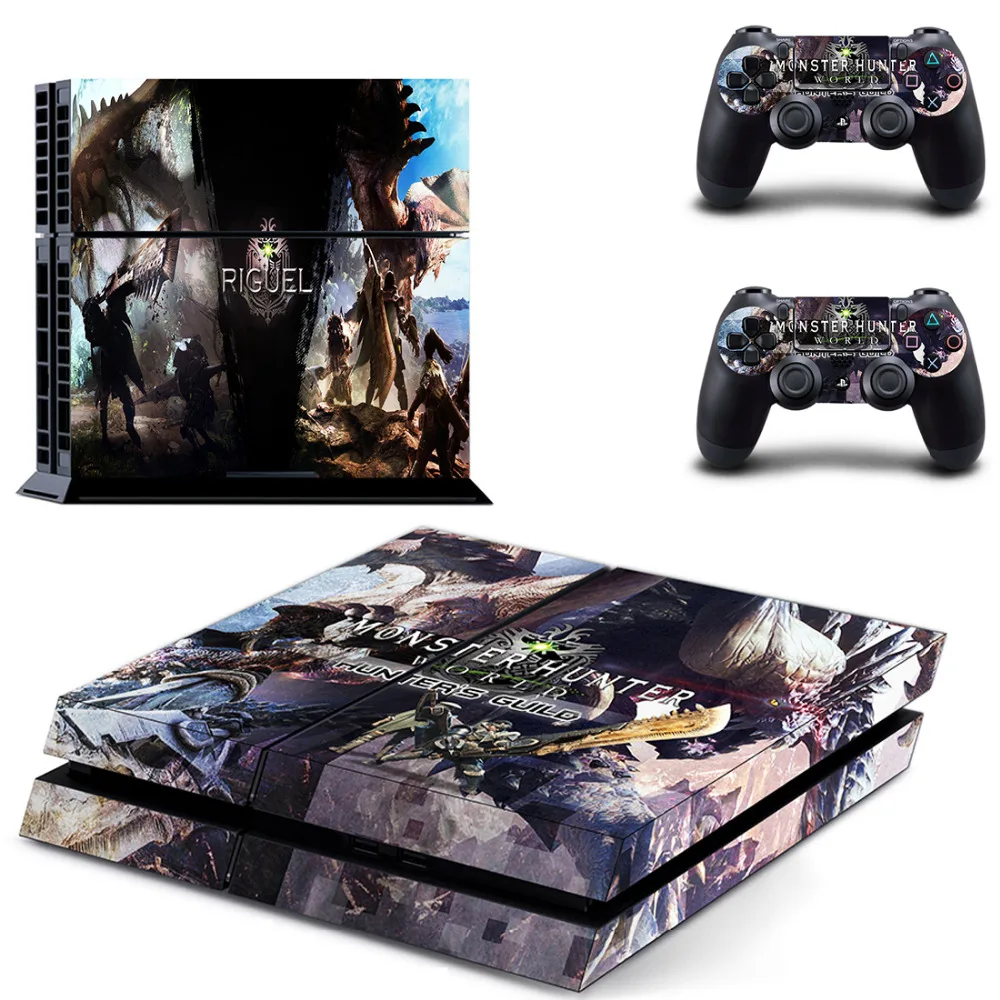 For Monster Hunter World PS4 Skin Sticker Decal For PlayStation 4 Console and 2 Controllers PS4 Skins Sticker Decal