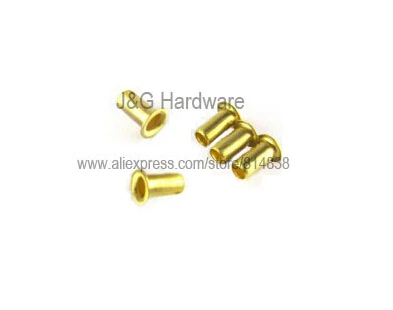 Wkooa Rivets M2 x 3 Brass Flat Head Tubular 1000 pieces