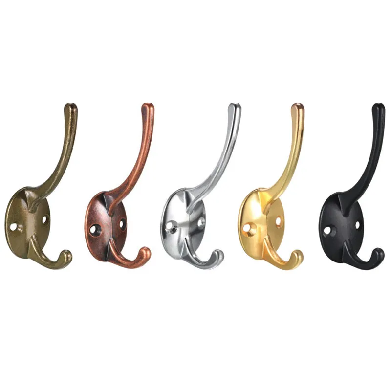 Double claw coat hook wall hanging retro double hook utility hook coat scarf bag towel key cap cup cap 10pcs