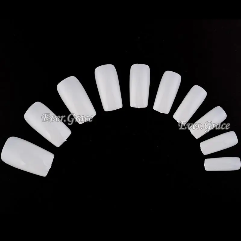 10 Sizes Nail Art 500PCS Natural False Tip For Acrylic System UV Gel Decoration