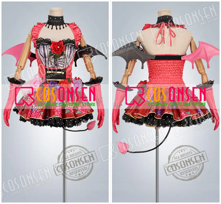 COSPLAYONSEN Love Live!  Maki Nishikino Rare Cosplay Costume All Sizes Little Devil Ver Dress Halloween Costume Demon