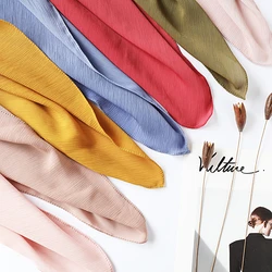 70*180cm One Piece Women Solid Plain Crepe Chiffon Hijab avvolge morbidi scialli Islam lunghi sciarpe increspate musulmane